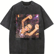 Party Doll Dancing Vintage Washed T-Shirt in Black