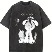 Albedo Overlord Anime Manga vintage washed oversized T-shirt in Black
