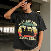 Golf Grandpa Golf Vintage Washed T-Shirt in Black