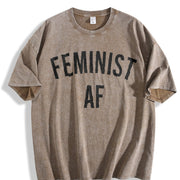Feminist AF Feminism Vintage Washed T-Shirt in Brown
