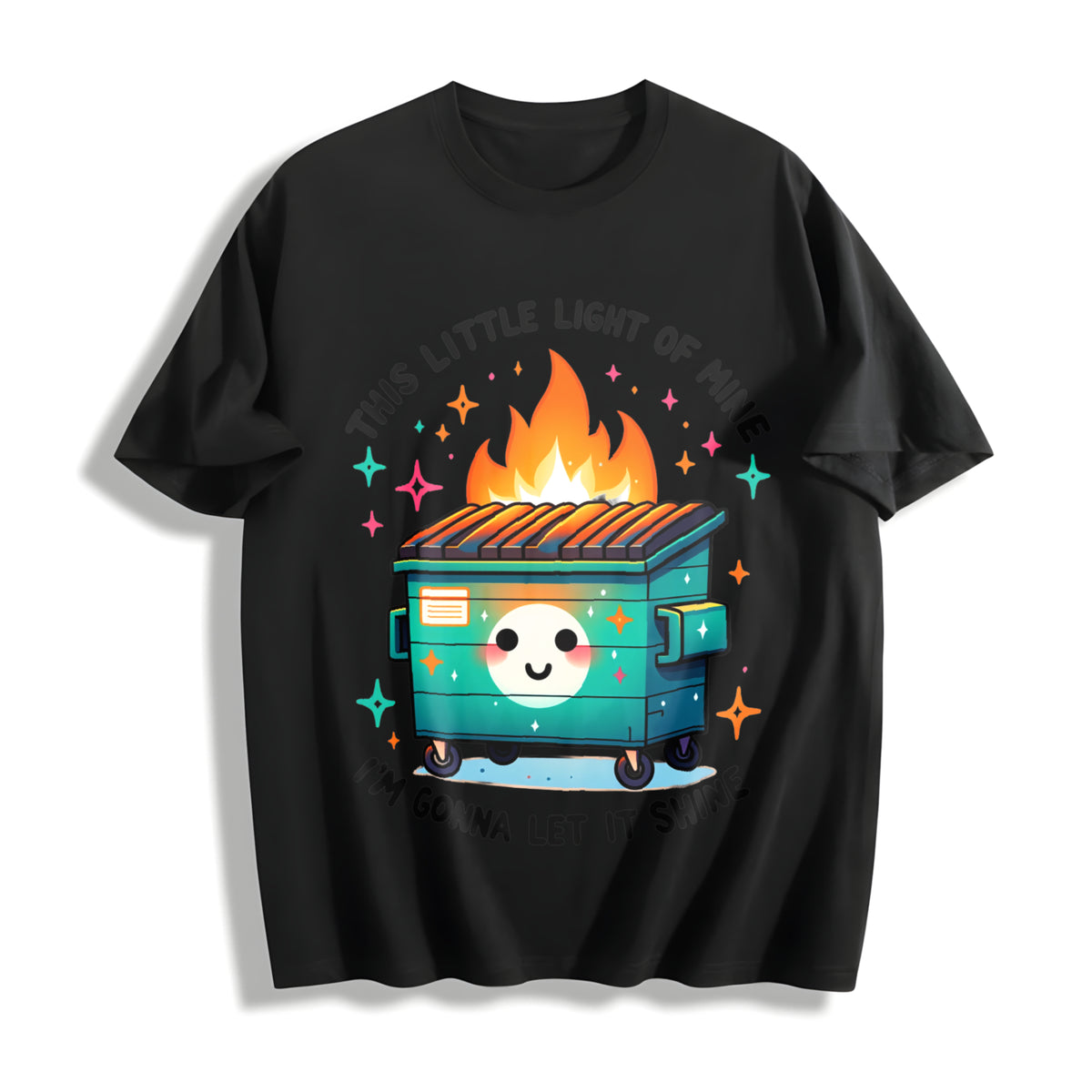 Emotional Dumpster Fire Cotton T-Shirt in Black