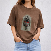 Throne of Glass Fireheart vintage washed oversized T-shirt in Brown