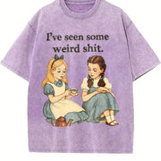 I've Seen Some Weird Stuff Tea Party Vintage Washed T-Shirt in Purple