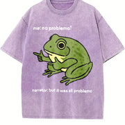 Frog Me No Problemo Narrator: But It Was All Problemo vintage washed oversized T-shirt in Purple