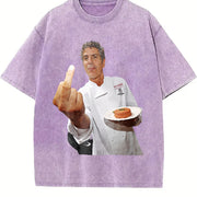 Anthony Foodie Fan Tribute vintage washed oversized T-shirt in Purple