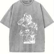 Chainsaw Man Denji Vintage Washed T-Shirt in Gray