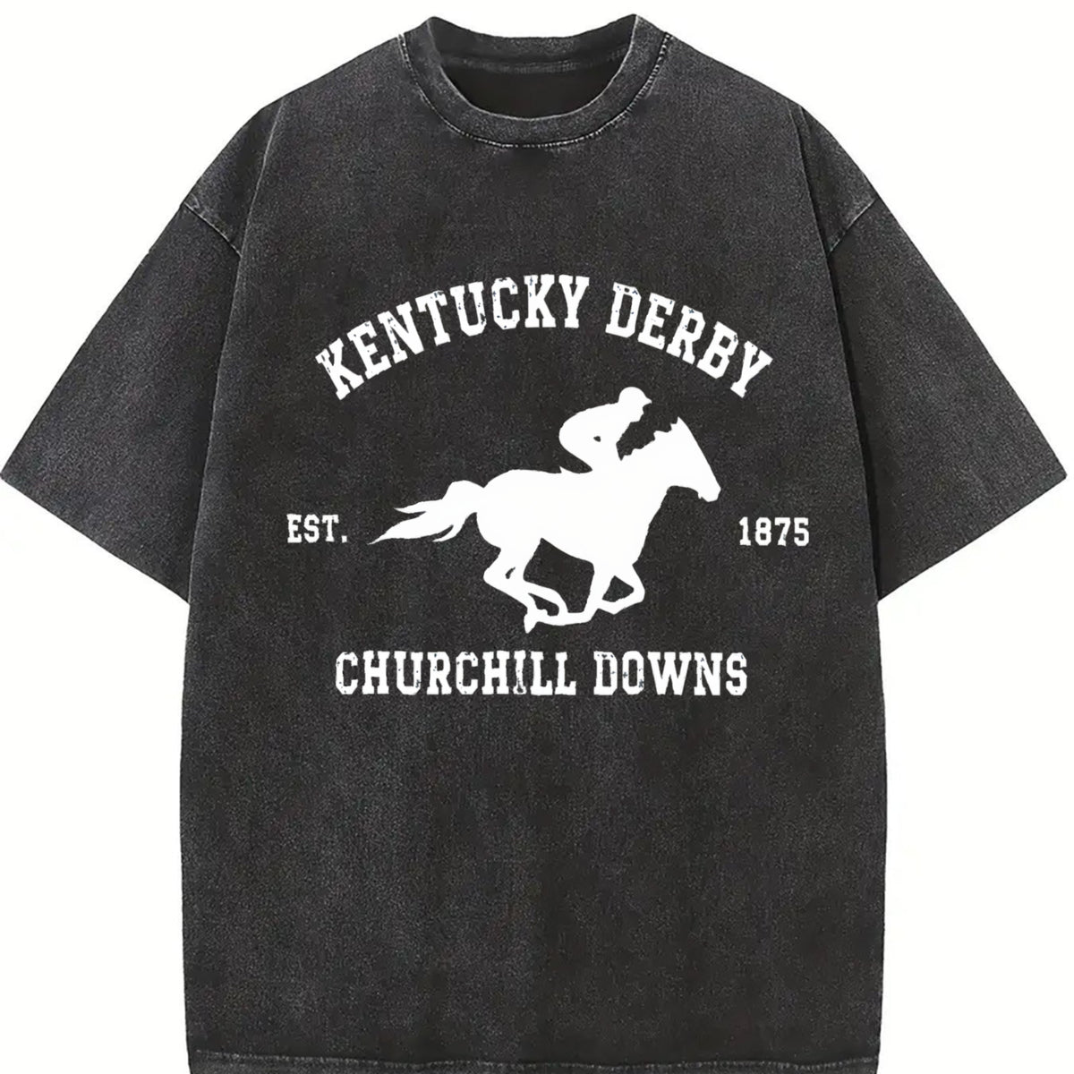 Kentucky Derby Grunge Toddler Vintage Washed T-Shirt in Black