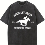 Kentucky Derby Grunge Toddler Vintage Washed T-Shirt in Black