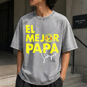 El Mejor Papa Vintage Washed T-Shirt in Gray