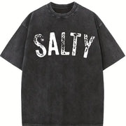 Salty Retro Beach Favorite vintage washed oversized T-shirt in Black