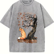 Spring/ Fox Owl Vintage Washed T-Shirt in Gray