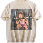 Weightlifting Glam Doll Vintage Washed T-Shirt in Beige