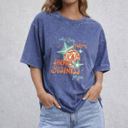 And Baby That's Show Business For You vintage washed oversized T-shirt in Blue