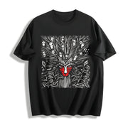 Studio Ghibli Forest Spirit Ghibli Cotton T-Shirt in Black