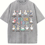 It’s OK to Be Different Kids Vintage Washed T-Shirt in Gray
