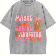 Coquette Iced Coffee Vintage Washed T-Shirt in Gray