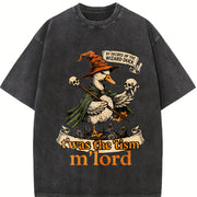 It Was the Tism My Lord Wizard Duck Vintage Washed T-Shirt in Black