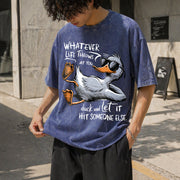 Duck Quote Vintage Washed T-Shirt in Blue