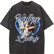 Valley Living Blind Angel Tank Vintage Washed T-Shirt in Black