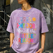 I Love My Job for All the Little Reasons Vintage Washed T-Shirt in Purple