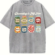Counselor School Counselor Vintage Washed T-Shirt in Gray