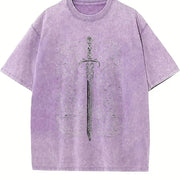 Celestial Sword Tarot vintage washed oversized T-shirt in Purple
