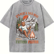 Retro Dad It's Not Just a Dad Bod It's a Father Figure Vintage Washed T-Shirt in Gray