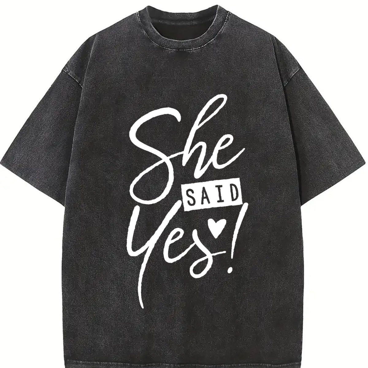 She Said Yes Engagement Bachelorette Party Bachelorette Vintage Washed T-Shirt in Black