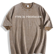 Vive La Resistance Vintage Washed T-Shirt in Brown
