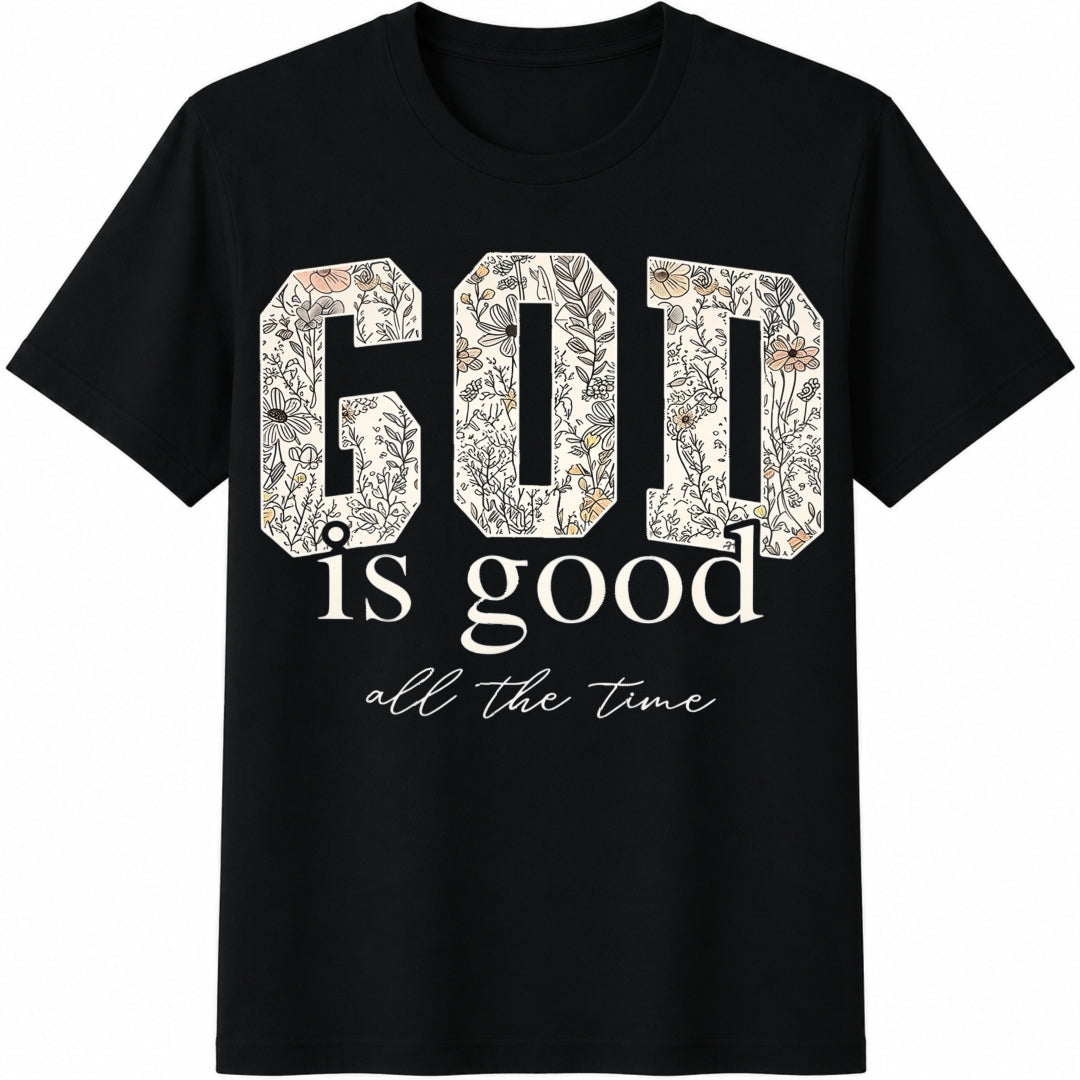 1-piece Set 10piece Topswomen's Heavy Retro Christian Cotton T-Shirt in Black