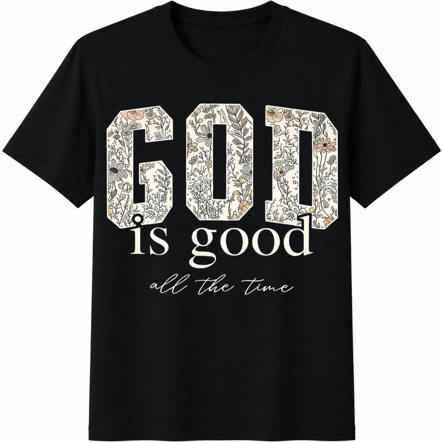 1-piece Set 10piece Topswomen's Heavy Retro Christian Cotton T-Shirt in Black