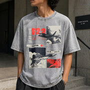 F-22 Raptor Vintage Washed T-Shirt in Gray
