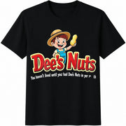 Dee's Nuts Cartoon Joke Cotton T-Shirt in Black