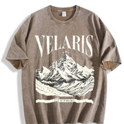 Retro Velaris Bookish Vintage Washed T-Shirt in Brown