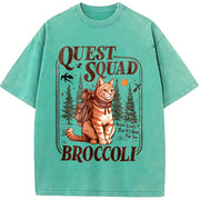 Onyx Storm Quest Squad Broccoli Vintage Washed T-Shirt in Blue