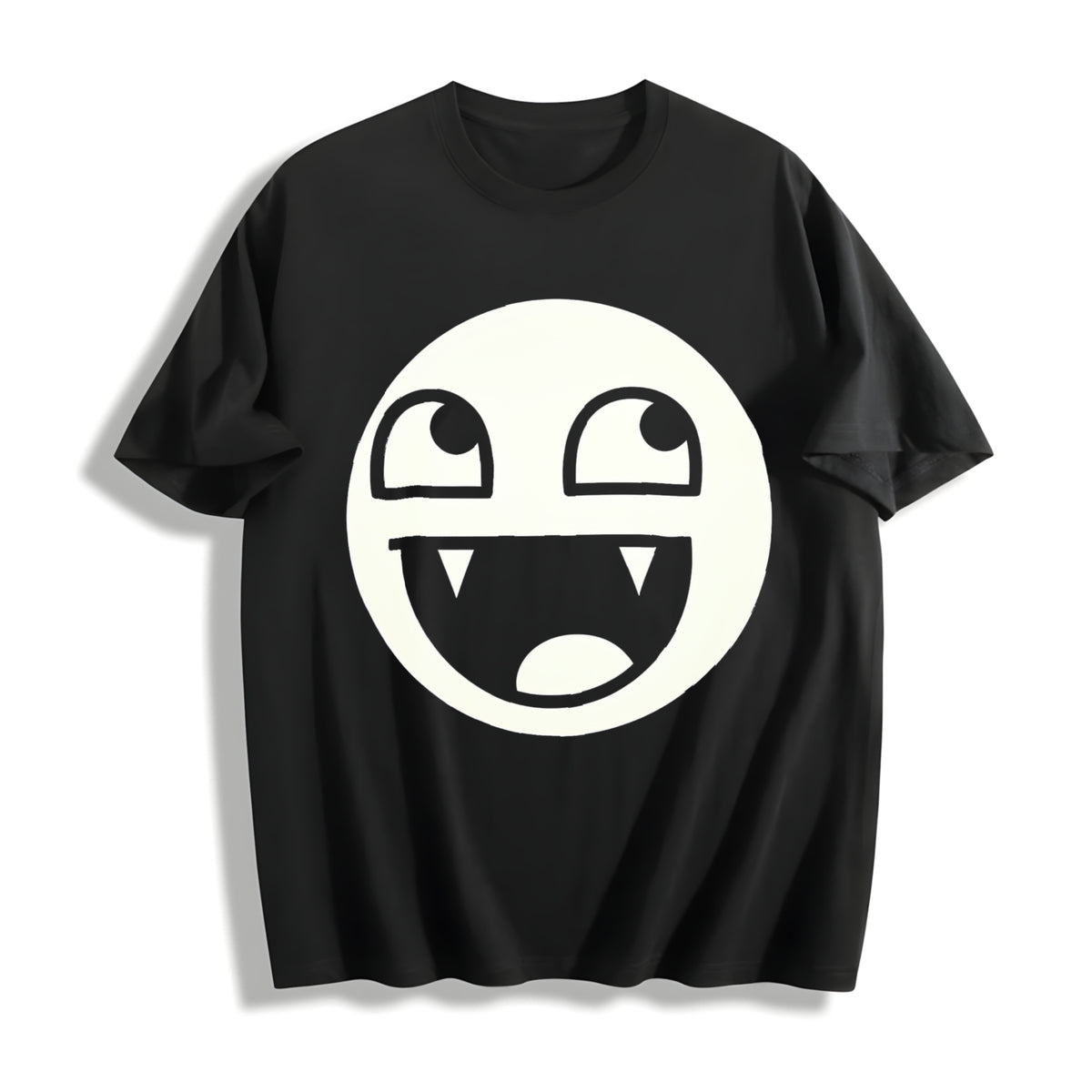 Premium Epic Face Vampire Y2K Goth Emo Scene Tapout Cotton T-Shirt in Black