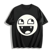 Premium Epic Face Vampire Y2K Goth Emo Scene Tapout Cotton T-Shirt in Black