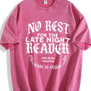 No Rest for the Late Night Reader vintage washed oversized T-shirt in Red