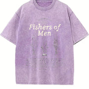 Fishers of Matthew 4:19 Jesus Vintage Washed T-Shirt in Purple