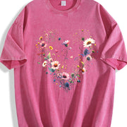 Wildflower Mothers Day Vintage Washed T-Shirt in Red