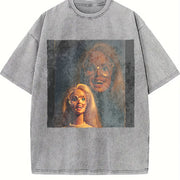 Two Smiling Glam Dolls Vintage Washed T-Shirt in Gray