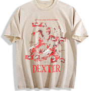 Dexter Killer Dexter Morgan For Movies Lovers vintage washed oversized T-shirt in Beige
