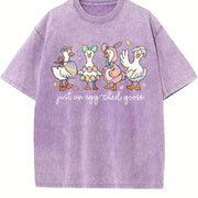 Just an Egg-Cited Goose vintage washed oversized T-shirt in Purple