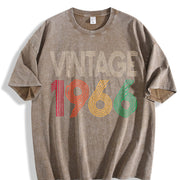 60th Birthday 1966 Vintage Washed T-Shirt in Brown