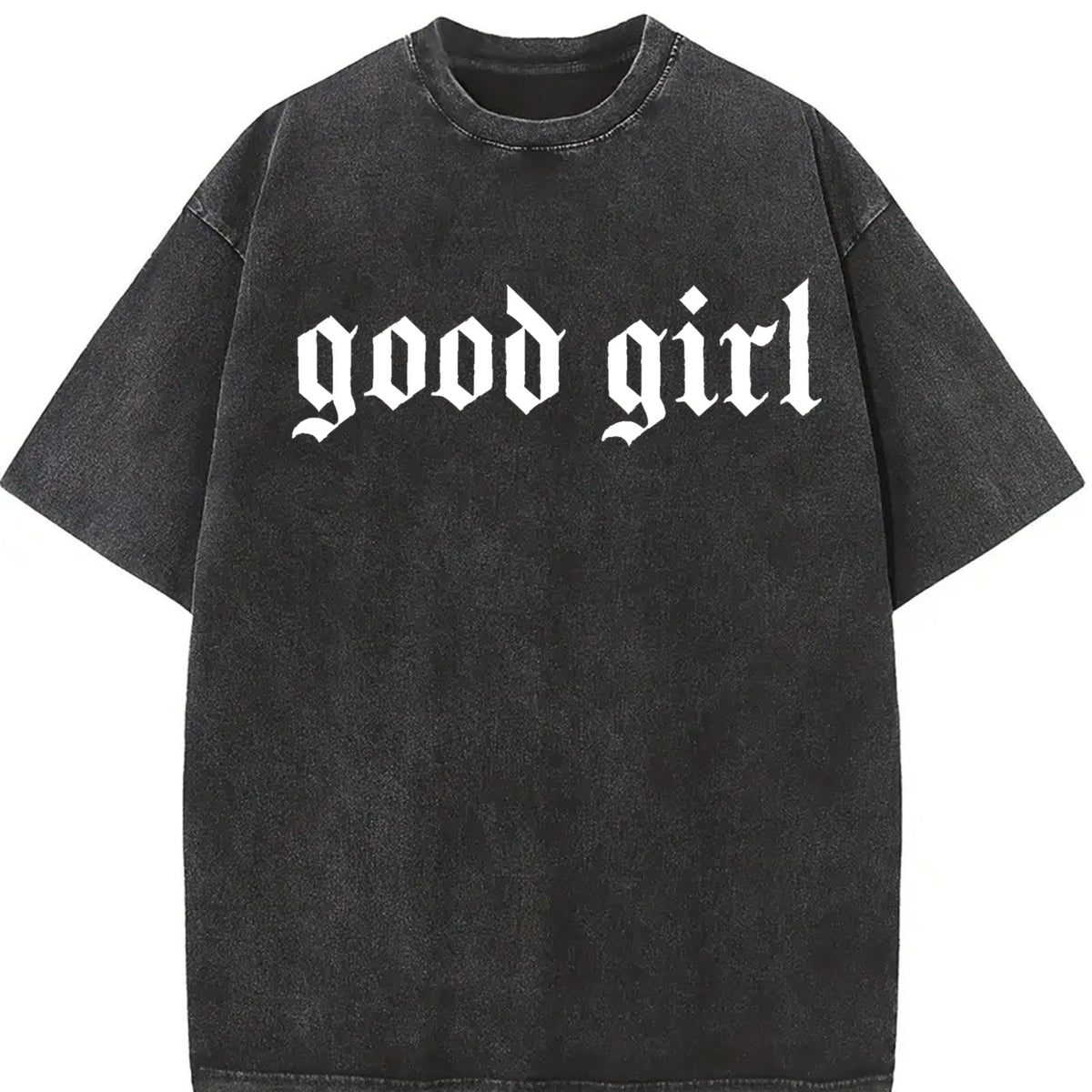 Good Girl Romance Club vintage washed oversized T-shirt in Black