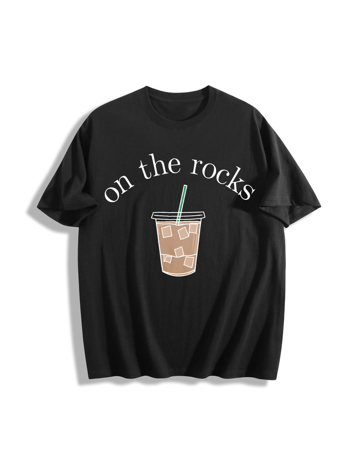 Coffee Iced Coffee Lover Cotton T-Shirt in Black
