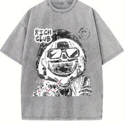 Rich Club Ski Mask Vintage Washed T-Shirt in Gray