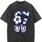 67 Soccer Goal Vintage Washed T-Shirt in Black