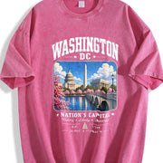 Washington DC Vintage Washed T-Shirt in Red