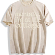 Mentally I'm At the Cottage Heated Rivalry Reader vintage washed oversized T-shirt in Beige